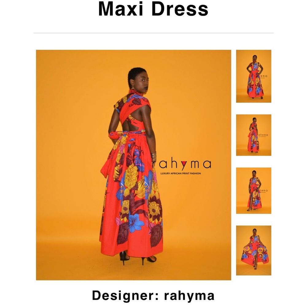 Rahyma Red Floral Infinity Maxi Dress NWT - Picture 2 of 3
